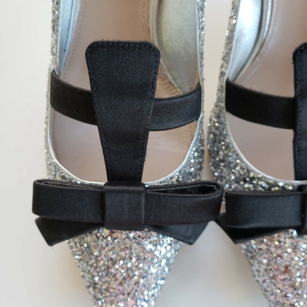 Miu Miu Argento Bow Heel Shoes - Black/Silver - Picture 6 of 8
